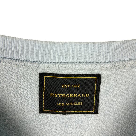 Evereve Retro Brand Long Sleeve Blue Aspen Graphic Crew Neck Sweatshirt - Picture 6 of 7